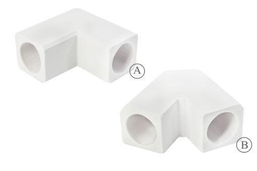 Winkelverbinder 90 Grad V.2, (A) 90 Grad für 2cm Schlauch
